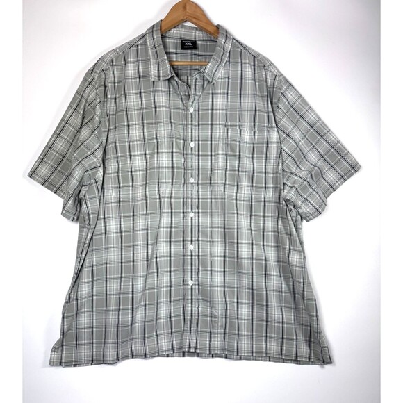 ScotteVest Travel Shirt Mens XXL Gray Plaid Pockets Utility Lightweight Tech - Picture 1 of 15